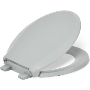 KOHLER 4639-RL-95 Cachet ReadyLatch Round Toilet Seat Soft Close, Ice Grey