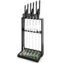 GUULIBERA Golf Putter Stand, Premium Wooden Golf Club Rack for 6 Clubs, 18 Balls & 3 Putter Covers Storage, Golf Putter Stand, Floor Display Rack for Indoor Home Office Club Simulator