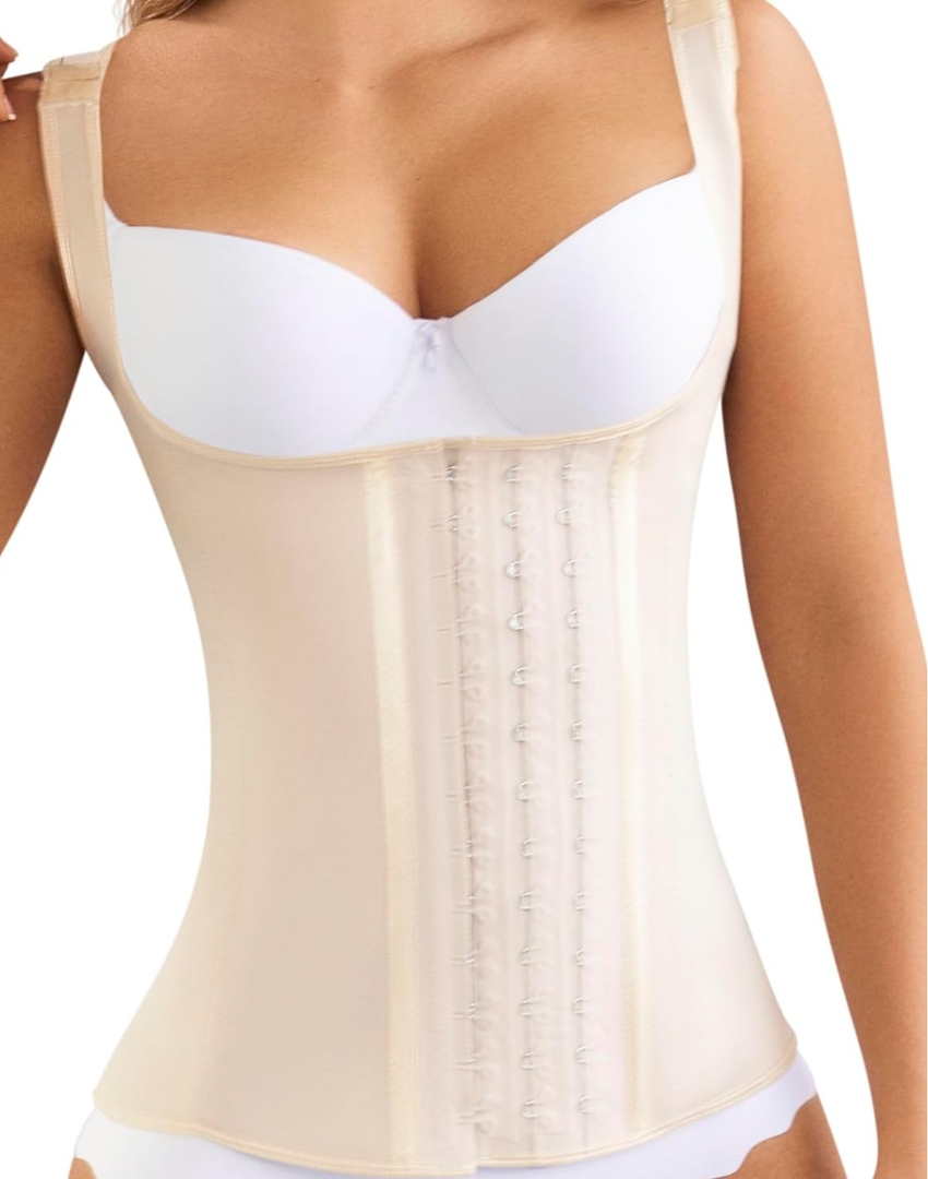 LadySlim by NuvoFit Fajas Colombiana Full Latex Chaleco Vest Waist Cincher Trainer Trimmer Girdle Workout Corset Body Shaper S