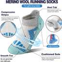 Kids Merino Wool Ankle Hiking Athletic Running Socks Girls Boys Teens Thermal Winter Cozy Warm Thick No Show Socks 6 Pairs