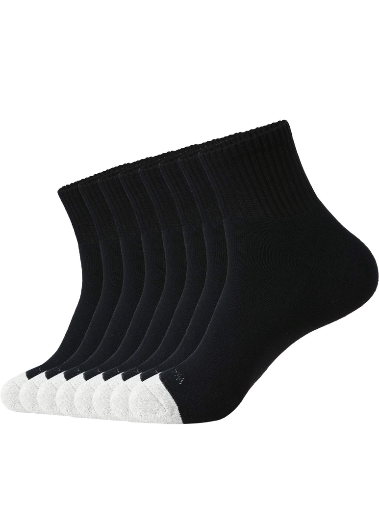 WANDER Men's Athletic Ankle Socks 3/8 Pairs Thick Cushion Running Socks for Men&Women Cotton Socks 9-12, 8 Pack