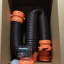 Camco RhinoFLEX 20-Ft Camper/RV Sewer Hose Kit - Features Clear Elbow Fitting w/Removable 4-in-1 Adapter - Connects to 3 Slip or 3/3.5/4 NPT Threaded Sewer Connection (39741)