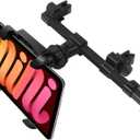  Car Headrest Phone Holder & Tablet Mount for Back Seat Adjustable 10" Cradle Compatible for iPad Pro Air Mini iPhone 13 Pro Max Mini 12 SE Galaxy S21 S20 Note 20 Tabs Kindle Fire HD - Black