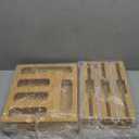 Calmbee 9 in 1 Bamboo Storage Bag Organizer for Kitchen Drawer  Plastic Wrap Dispenser with Cutter & Foil Organizer, Wooden Baggie Organizer for Sandwich, Snack, Gallon, Quart Sizes, Natural