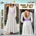 SUOSDEY Womens Lace-up Corset Belt Transparent PVC Lace Vintage Elastic Waist Belt for Dress (Purple)