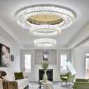 Modern Chandelier for Living Room Light Indoor LED Dimmable Lights Ceiling Chandeliers for Dining Room Bedroom Entryway Gold 60W LEDs Fixtures 4800 Lumens, W32"