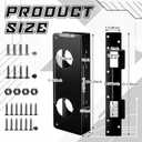 1 Set Black Stainless Steel Lock and Door Reinforcement Plate Set Mortise Lock Conversion Kit Exterior Interior Doors Repair Kit for 1-3/4" Thick Door Double Hole Doors