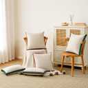 a moment Christmas Dark Green Loop Yarn Linen-Like Pillow Cover Natural Soft Decorative Throw Pillow Case Farmhouse 18x18 Inch, Textured Cushion Cover for Sofa Bed, Wrinkle-Resistant Home Decor