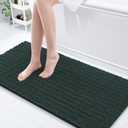 Arotive Luxury Chenille Bathroom Rug Mat, Extra Soft Thick Absorbent Shaggy Bath Rugs, Non-Slip Machine Wash Dry, Plush Bath Mats for Bathroom, Shower and Tub, 60x20, Dark Green