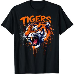 Vintage Classic Tigers Personalized Name Gift for Men Women T-Shirt 2 Pcs Female-Small , Mens-Medium
