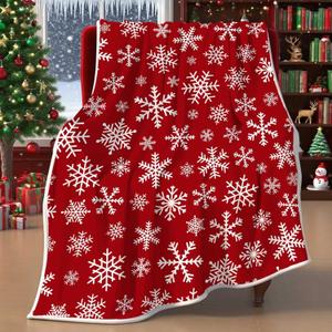 Christmas Snowflake Throw Blanket - Soft Cozy Warm Fleece for Couch and Bed - Plush Microfiber Flannel Winter Blanket 50 x 60 Inch