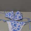 Tainehs Women's Sexy Halter Bikini Set Triangle Top String Swimwear Two Piece Swimsuits Cheeky Bathing Suit (Light Blue1)