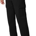 QINSEN Womens Medium Waist Baggy Elastic Waist Sweatpants Casual Fleece Long Pants with Pockets (Small, Black)