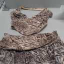 SOLY HUX Women's Y2k Skirt Sets 2 Piece Outfits Leopard Halter Crop Tops and Ruffle Layered Mini Skirt Set (Medium, Multicoloured Cheetah)