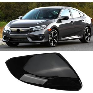 Glossy Black Left Driver Side Mirror Cover Cap Housing Compatible with Honda Civic 2016-2019 2020 2021 Honda Insight 2019-2021, Direct Replacement