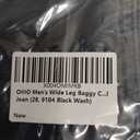OIIIO Men's Wide Leg Baggy Casual Jean (28, 9104 Black Wash) (Black)