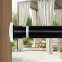 Tension Curtain Rod 43 to 122 Inches (3.6 to 10.2 ft), 1.26" Diameter Spring Adjustable Heavy Duty Long Large Curtains Pole for Windows Door Bathroom Patio Outdoor No Drilling, Black