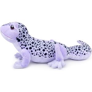 FRANKIEZHOU Realistic Fat-Tailed Gecko Stuffed Animal - Purple, 15" Leopard Gecko for Boys, Cute Hugging Toy & Home Decor