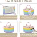 Rainbow Woven Baskets Rope Blanket Basket Storage withe Handles for Laundry, Living Room, Nursery, Bedroom (Square Rainbow)