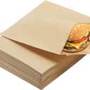 200 Pcs Paper Sandwich Bags 7.9 x 8.6 Inch Greaseproof Wax-lined Brown Lunch Bag Bakery Bags for Cookies Sandwich Snacks Popcorn Doughnut