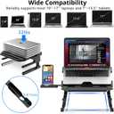 AboveTEK Laptop Stand, 20 Angles Two-Layer Height Adjustable Laptop Stands, Portable Laptop Riser with 360 Rotating Base Storage Space & Extra Phone Holders Compatible with 10''-17'' Laptops Black