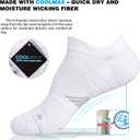 Hylaea No Show Running Athletic Anti-Blister Wicking Coolmax Socks, Seamless Anti-odor (White, L)