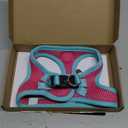 PHOEPET Step-in Dog Harness,Reflective Adjustable Dog Vest Harness, Soft Pet Walking Jacket with 2 Metal Leash Hooks for Dog and Cat(Pink Base & Green Straps,XS)