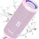 RIENOK Portable Bluetooth Speaker 30W Dual Pairing True Wireless Stereo HD Sound IPX7 Waterproof Outdoor Sport Shower Wireless Speaker Bluetooth 5.3 for Home Party (Pink)