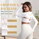 Hiball Workout Bolero Shrug Crop Top Long Sleeve Women, Sports Shrug Cropped Shirts, Cooling Shawl Arm Sleeves (White, L)