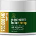 Magnesium Cream for Pain + Hemp - 750,000mg Hemp Oil - Soothing Hemp Cream Provides Fast Acting Joint and Muscle Relief - All Natural Daily Support for Comfort and Wellness - Made in USA