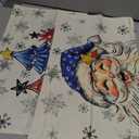 GEEORY Merry Christmas Throw Pillow Covers 16x16 Inch Set of 2, Santa Snowmen Xmas Trees Hello Winter Snowflake Holiday Farmhouse Decorative Cushion Cases for Home Decoration (Blue) 