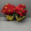 2 Pack 18" Lighted Large Artificial Poinsettias for Outdoors LED Poinsettia Flowers Artificial Faux Poinsettia Plants Poinsettia Christmas Decorations for Office Home Kitchen Decor (Red)