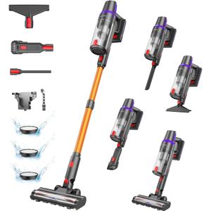 TechRise Cordless Vacuum Cleaner for Home, Powerful Suction Stick Vacuum with Tangle-Free Brush, Up to 60 Min Runtime, 8-in-1 Versatile & Self-Standing for Hardwood Floors, Carpets, Pet Hair