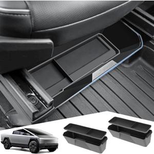 Cybertruck Under Seat Storage Box Compatible with Tesla Cybertruck 2024 2025, Front Under Seat Cybertruck Organizer with Non-Slip Mat Cybertruck accessories, 2PCS