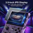 Retro Handheld Game Console with 2100+ Built-in Games, 64GB TF Card, 3.5-Inch IPS Display, Joystick and Trigger Buttons, Tempered Glass Screen, 2000mAh Battery