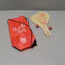 Wooden Paddle Ball (Set of 2) with Red Carry Bag Indoor Outdoor Toy: Fun and Classic Paddleball Game for Boys and Girls, Party Favor Toys Ages 4+