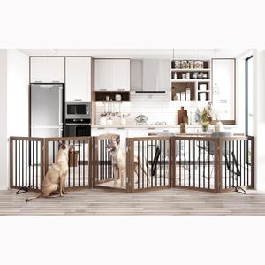 Vantas 144" x 30", No-Assembly Wooden Dog Gate with Door, Brown
Freestanding Stability, Extra Wide, Walk-Through Easy, Easy Storage, Easy to Move, Safety Fence, With Support Feet