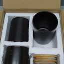 Farmlyn Creek Set of 3 Matte Black Kitchen Canister with Airtight Wooden Bamboo Lids, Kitchen Counter Containers, Food Storage Jars, Ideal for Storing Sugar, Coffee and Other Dry Goods, (3 Sizes)