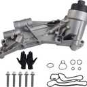 Upgrade aluminium Oil FILTER HOUSING With Engine Oil Cooler and aluminium cap compatible with Chevy Cruze Aveo Sonic MalibuPontiac G3Saturn Astra 1.6L 1.8L