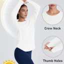 Women's Rash Guard Long Sleeve UV Sun Protection Shirts with Thin Hoodie UPF 50+ Lightweight SPF Tops for Hiking (Large, White)