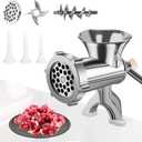 Meat Grinder, Aluminum Alloy Stainless Steel Meat Grinder Manual Small Sausage Stuffer, Meat Mincer for Home