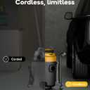 DeForce Cordless Shop Wet Dry Vacuums for DeWalt 20V Max Battery, 5.2-Gallon Portable Shop Vac, 17000Pa with Hose Nozzles HEPA Filters Wheels for Home Projects & Renovations, Mustard(No Battery)