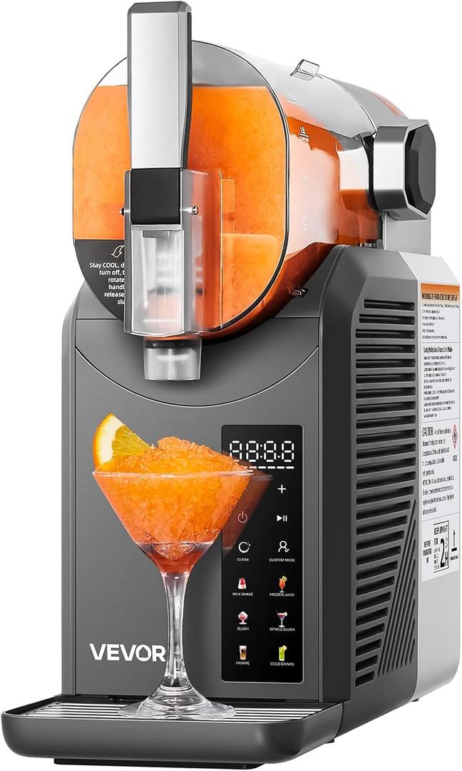 VEVOR Slushy Machine for Home, 2L No Ice Needed Slushie Machine with Self-Cleaning, 304 Stainless Steel Frozen Drink Maker, 6 Preset Programs, Frozen Margaritas, Frapps, Milkshake, and More