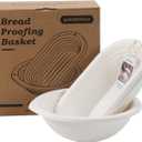 Pulp Round Sourdough Bannetons Bread Proofing Basket Set 2 Round and Oval Baking Supply with Linen Liners for Professional and Homemade Artisan Bread, 1 Round + 1 Oval