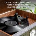 Victrola Century Signature+ – 6-in-1 Vinyl Record Player & Music Center - 3-Speed Turntable, CD & Cassette, VINYLSTREAM, Bluetooth & 3.5mm Aux, Record Player with Speakers, 18" Legs (Walnut)
