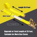 KJE E-Track Ratchet Straps, 4 Pack 2" x20' Heavy Duty Cargo Tie-Downs, 4500LBS Breaking Strength, Standard E Track Fitting Tie Down Ratcheting Strap for Cargo Vans, Trucks, Trailers