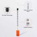 31G 1cc 1/4 Inch (6mm) Syringe, U-100 Syringe with Needle, Individually Wrapped, Pack of 100
