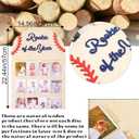 WAUAO One Year Wooden Photo Decorations - Baseball 1st Birthday Decorations,Rookie Of The Year,One Year Birthday Photo Board,12 Monthly Milestones Birthday Decor