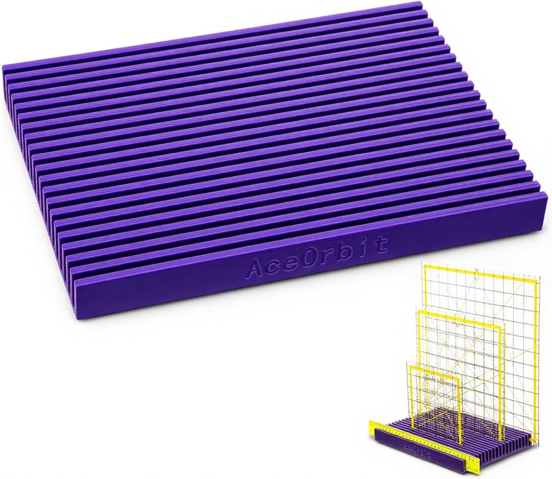 AceOrbit 10 Inch Large-Sized Quilting Rulers Holder, Desktop 20 Slot Ruler Holder Organizer for Large-Sized Quilting and Sewing, Ideal for Home Office Desk Storage(Deep Purple)