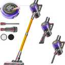 Cordless Vacuum Cleaner, 45Kpa/550W Vacuum Cleaners for Home with Touch Display,Up to 50 Mins Runtime,1.5L Dust Cup, Anti-Tangle Brush,Lightweight Cordless Stick Vacuum for Hard Floor,Carpet,Pet Hair